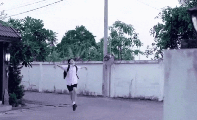 Overjoyed Student Going To School GIF