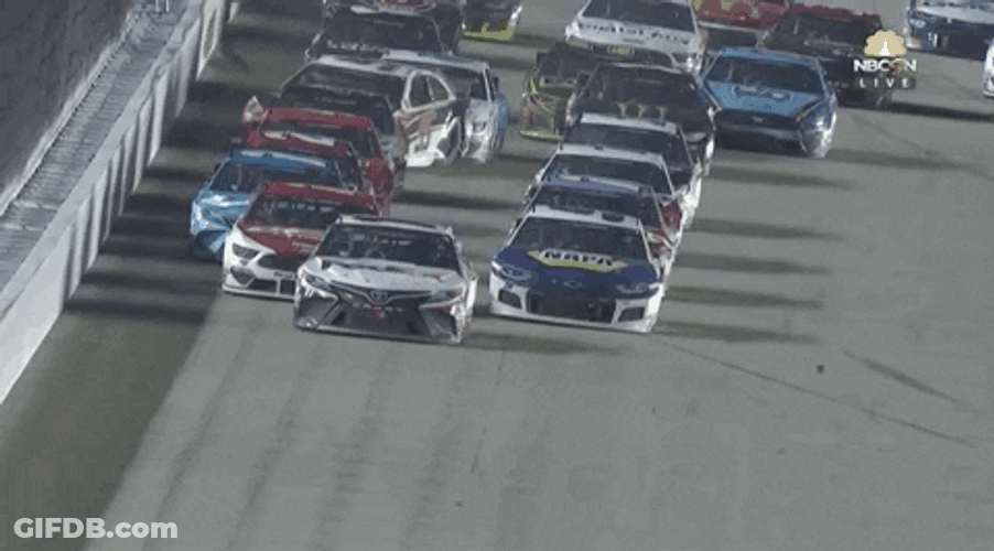 Overtaking Results In Nascar Crash GIF
