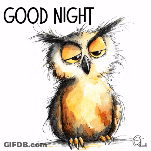 Owl Eyes Closed Saying Good Night GIF