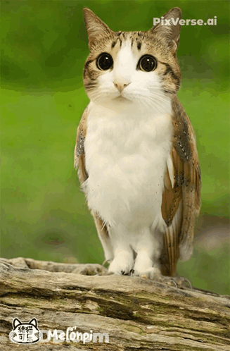Owl-Like Cat With Melonpi GIF