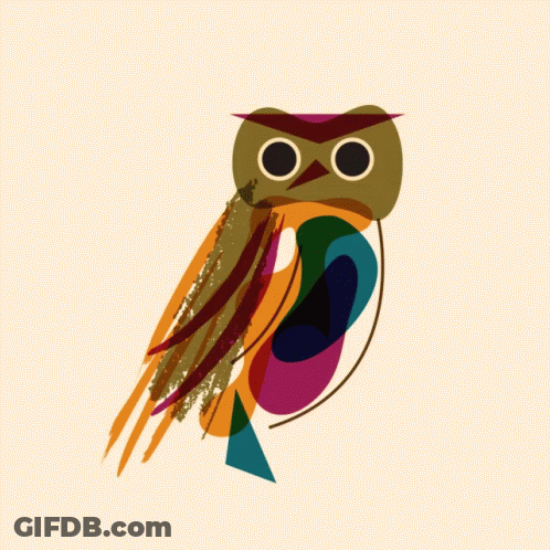 Owl With Long Beak And Feathers GIF