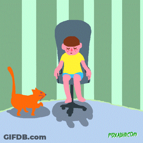 Owner And Cat Spinning Animation GIF