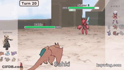 Pablo And Scizor Fighting Video Game GIF