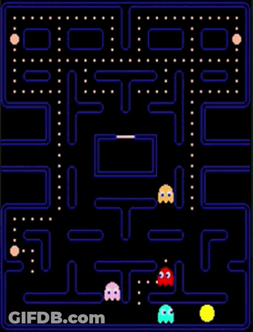 Pac Man Chased By Enemy GIF