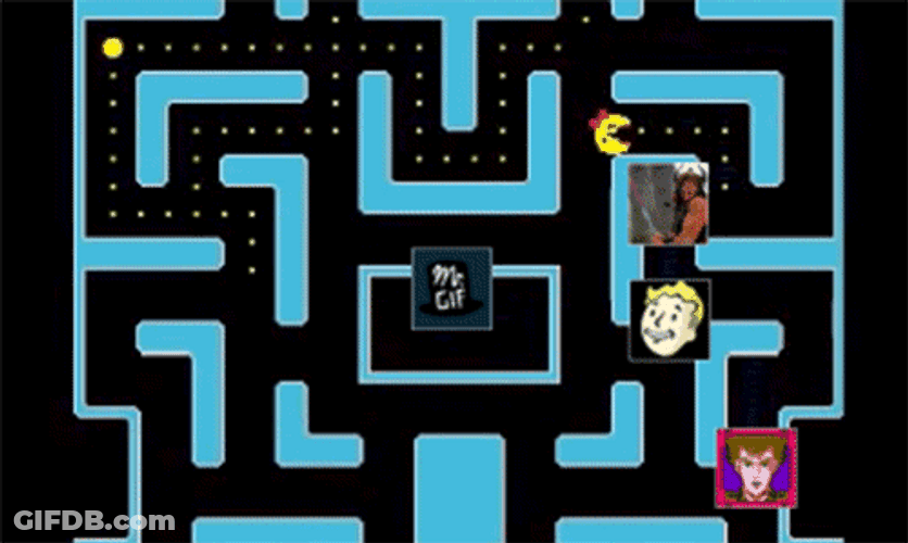 Pac Man Chasing Mr GIF