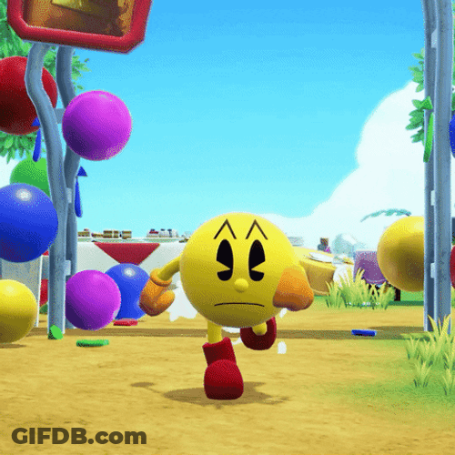 Pac Man Is Sad In Running GIF