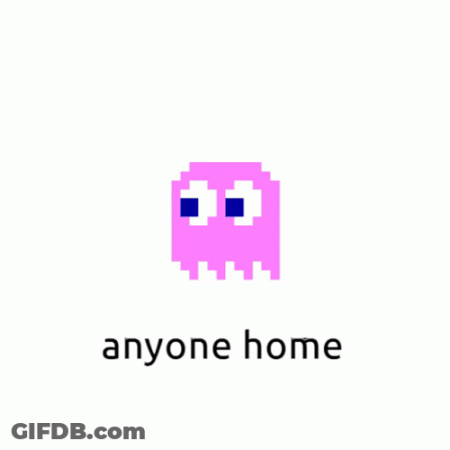 Pac Man Pink Ghost Anyone Home GIF