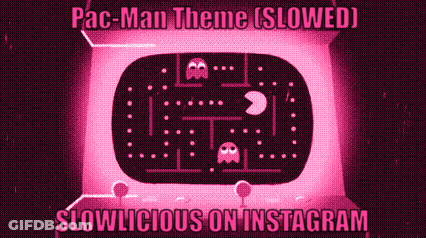 Pac-Man Theme Slowed Slowlicious On Instagram With A Pink Background GIF