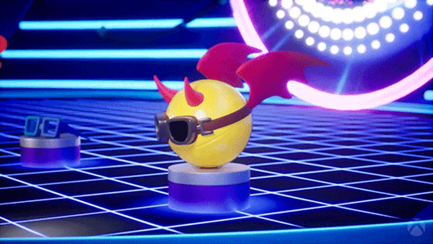 Pac Man With Horns And Wings GIF