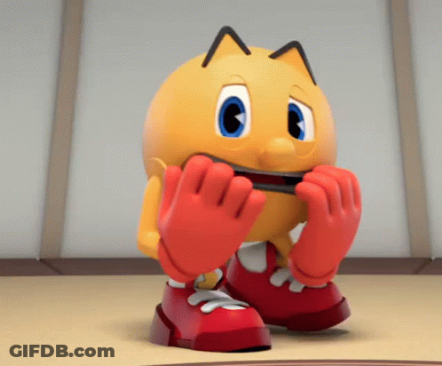 Pac Man With Red Gloves And Shoes GIF