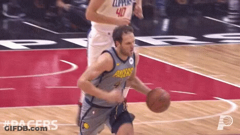 Pacers Basketball Player Dribbling Ball GIF