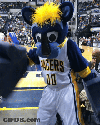 Pacers Mascot In Jersey Number 00 GIF