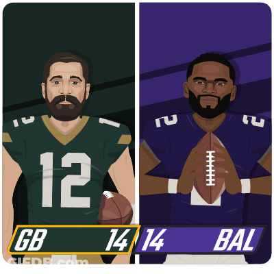 Packers And Vikings Players Standing Together GIF