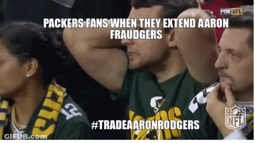 Packers Fans Watching Football Extend Aaron Fraudgers GIF
