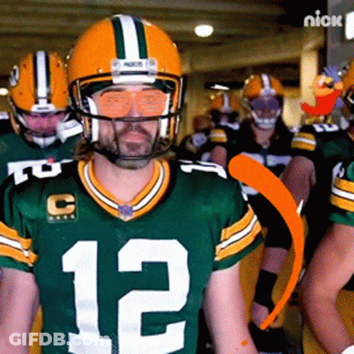 Packers Player Number 12 Helmet Sunglasses GIF