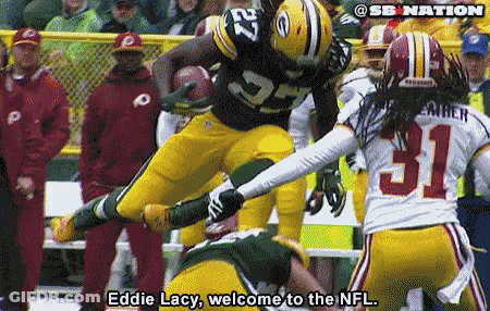 Packers Player Tackled By Redskins Says Eddie Lacy Welcome To NFL GIF