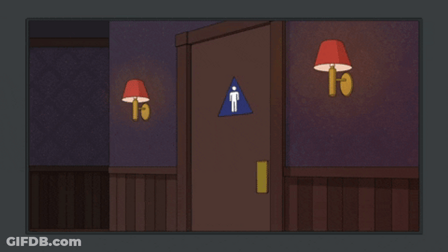 Pacman Goes Inside The Bathroom After Ralph Turn GIF