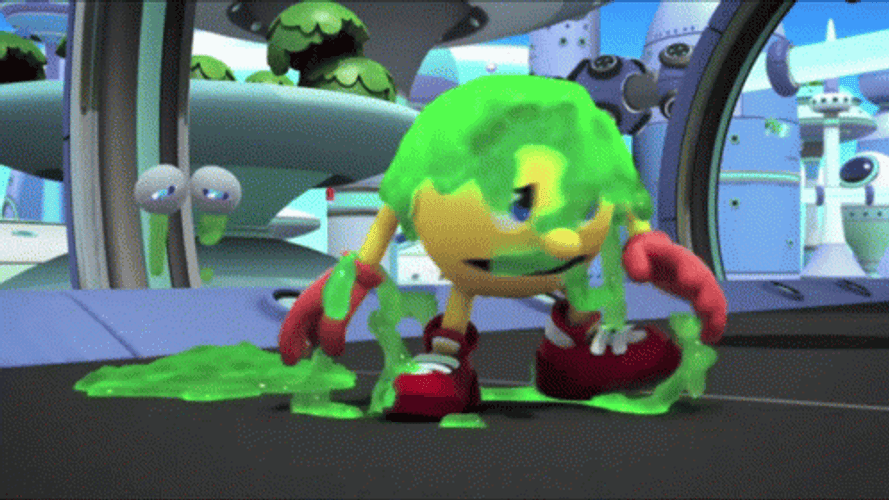Pacman Removing The Slimes GIF