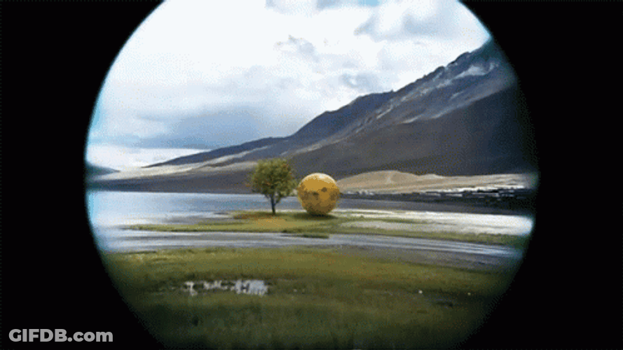 Pacman Robot World Eating Flowers GIF