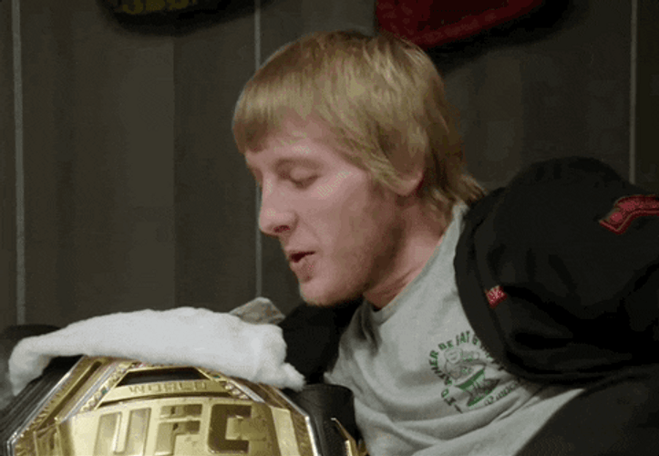 Paddy The Baddy With UFC Belt GIF