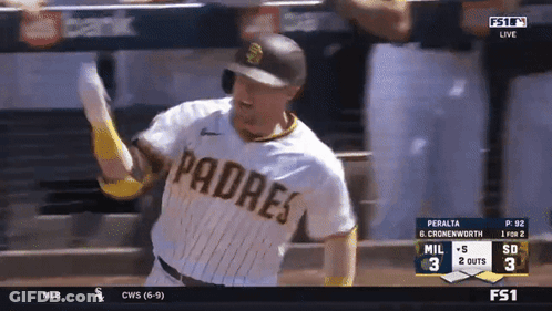 Padres Baseball Player Holding Bat GIF