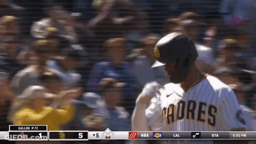 Padres Baseball Player In Front Of Crowd GIF