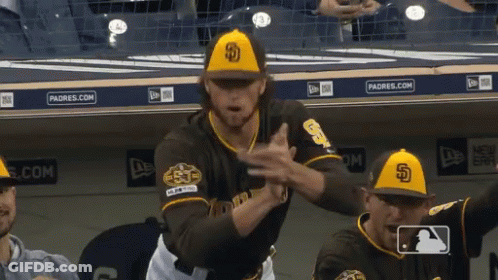 Padres Baseball Player Yellow Hat With S GIF