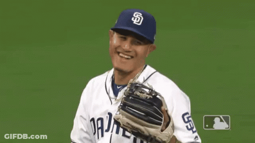 Padres Player Blue Hat Holding Glove GIF