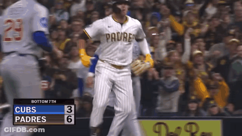 Padres Player In Front Of Scoreboard GIF