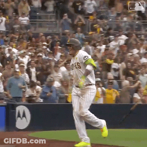 Padres Player Running To Home Plate GIF