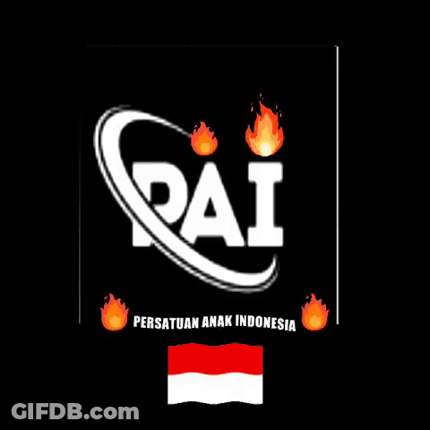 PAI Persatuan Anak Indonesia Logo With Flames GIF