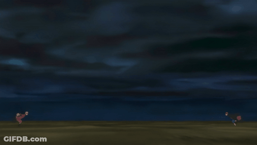 Pain And Naruto Running Towards Each Other GIF