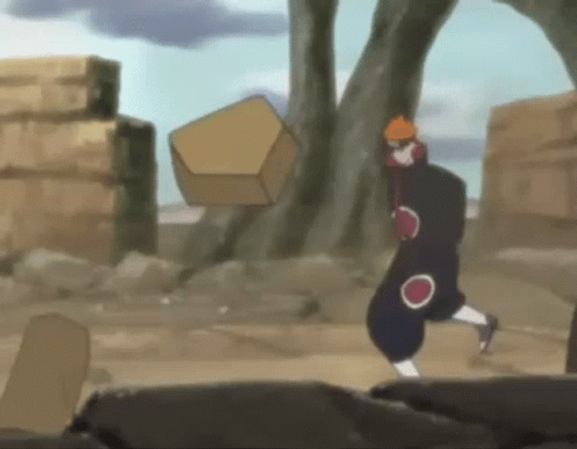 Pain Naruto Pounded By Debris GIF