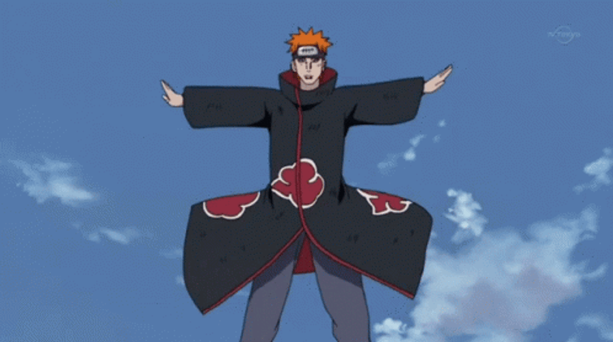 Pain Naruto Using Shinra Tensei GIF