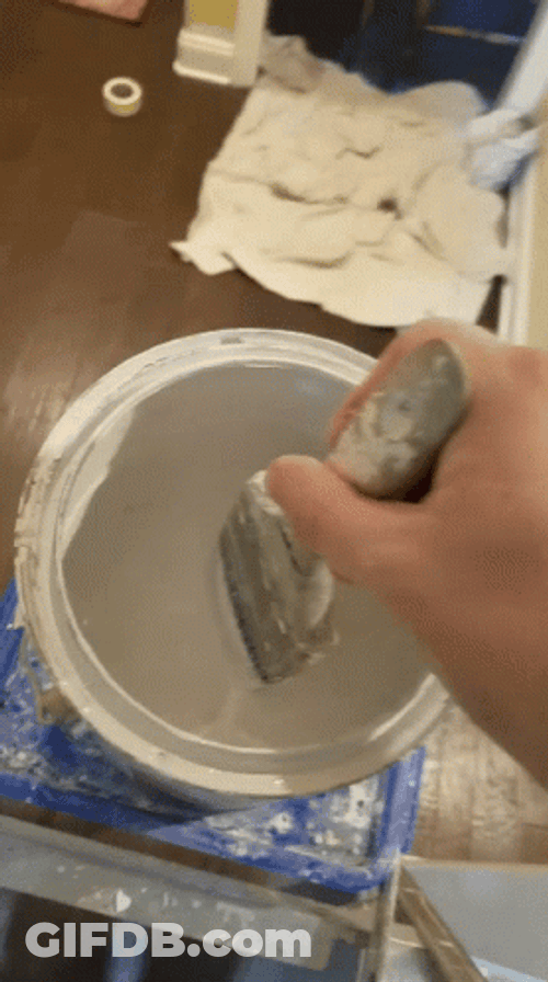 Paint Brush Dip White Can GIF