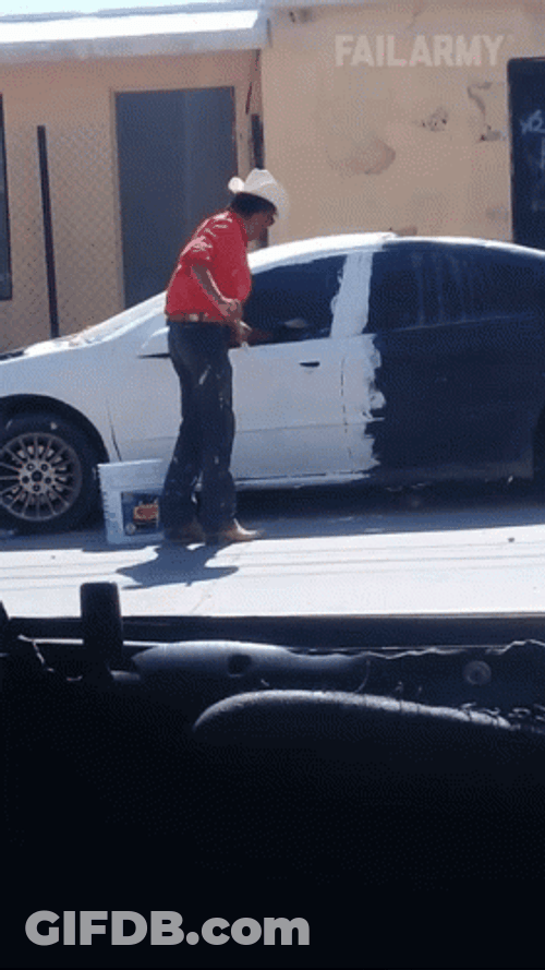 Paint Cowboy Black Car Funny Clip GIF