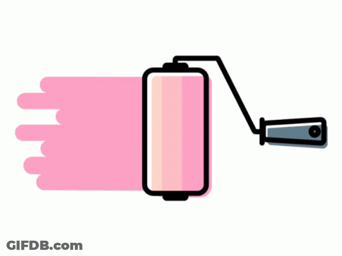 Paint Pink Foam Roller Animated GIF