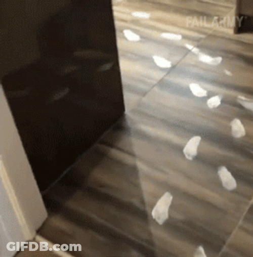 Paint Splatter White Footprints Floor GIF