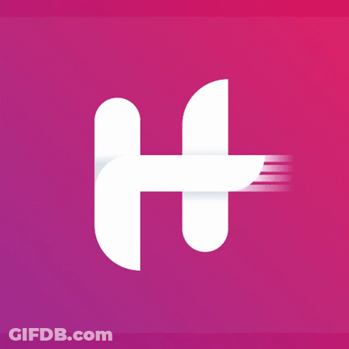 Painted Letter H Logo Animation GIF