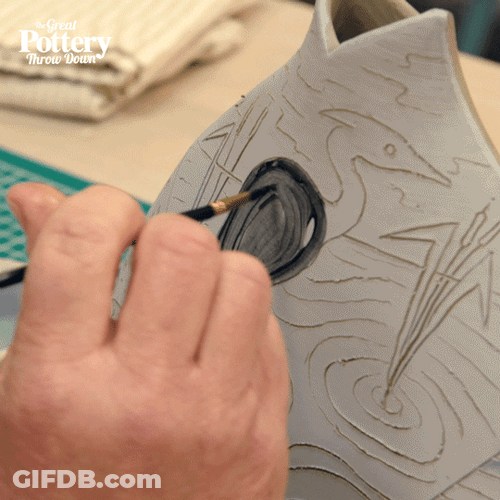 Painter With Neat Brush Stroke GIF