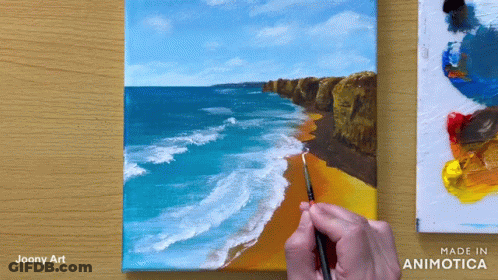 Painting Beach On Canvas GIF
