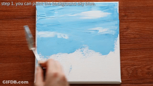 Painting Blue Sky GIF