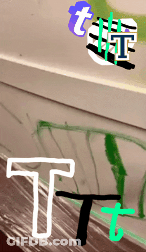 Painting Letter T On White Wall GIF