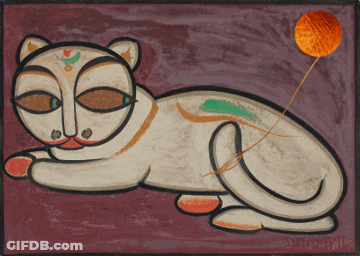 Painting Moving Cat Eyes GIF