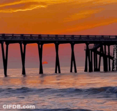 Painting Of A Pier Saying Good Night GIF