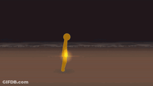 Painting Of Blue Light Coming Out Of Ocean GIF