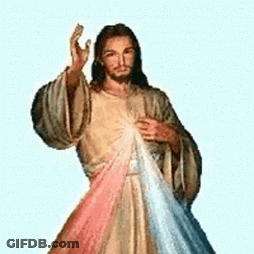 Painting Of Jesus In Colorful Robe GIF