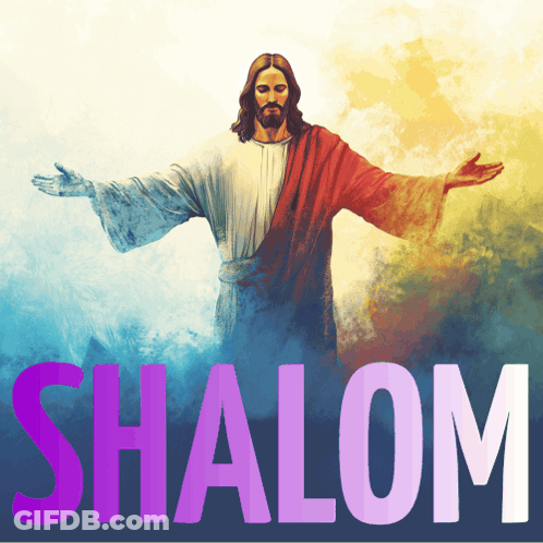 Painting Of Jesus With Shalom GIF