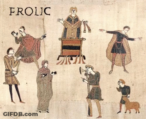 Painting Of People With Frolic GIF