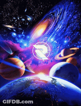 Painting Of Solar System With Letter R GIF